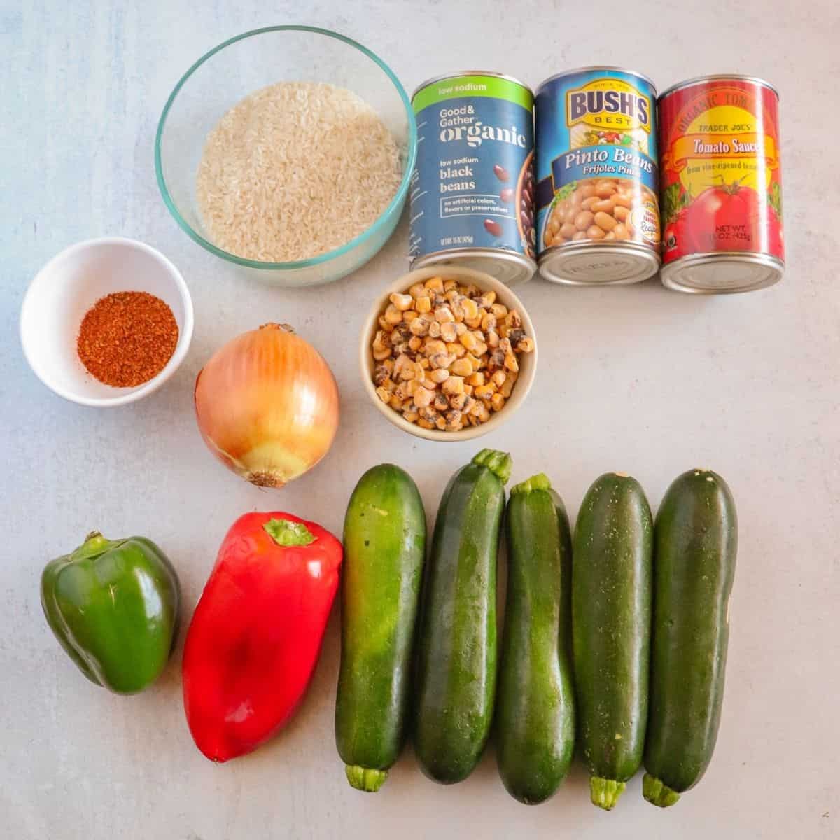 ingredients and cans on flat surface