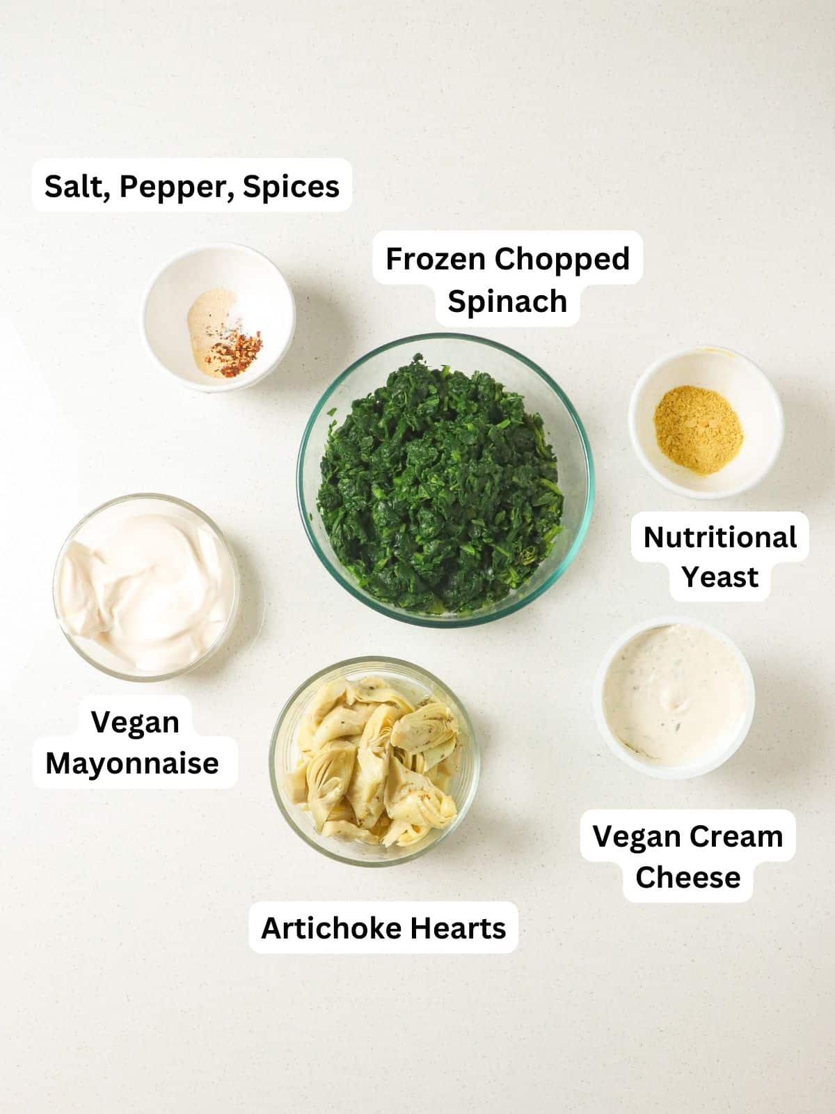 Ingredients on white background with text overlay