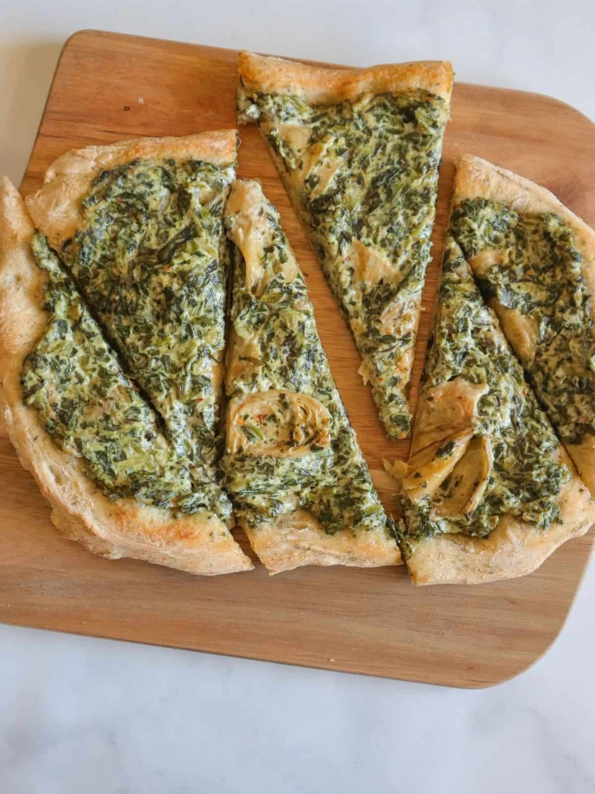 Vegan Spinach and Artichoke Dip Pizza