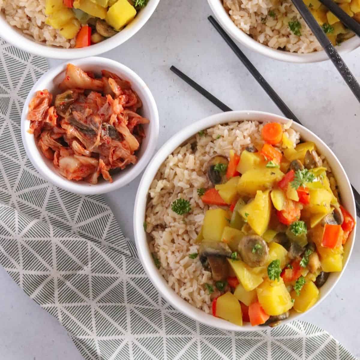 Gluten-Free Korean Inspired Curry Rice 