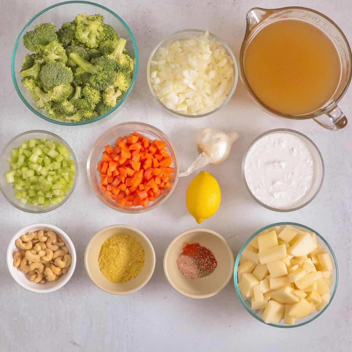 Dairy-Free Broccoli Soup Ingredients 