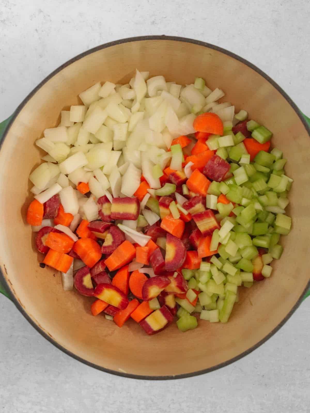 Carrots, celery and onion