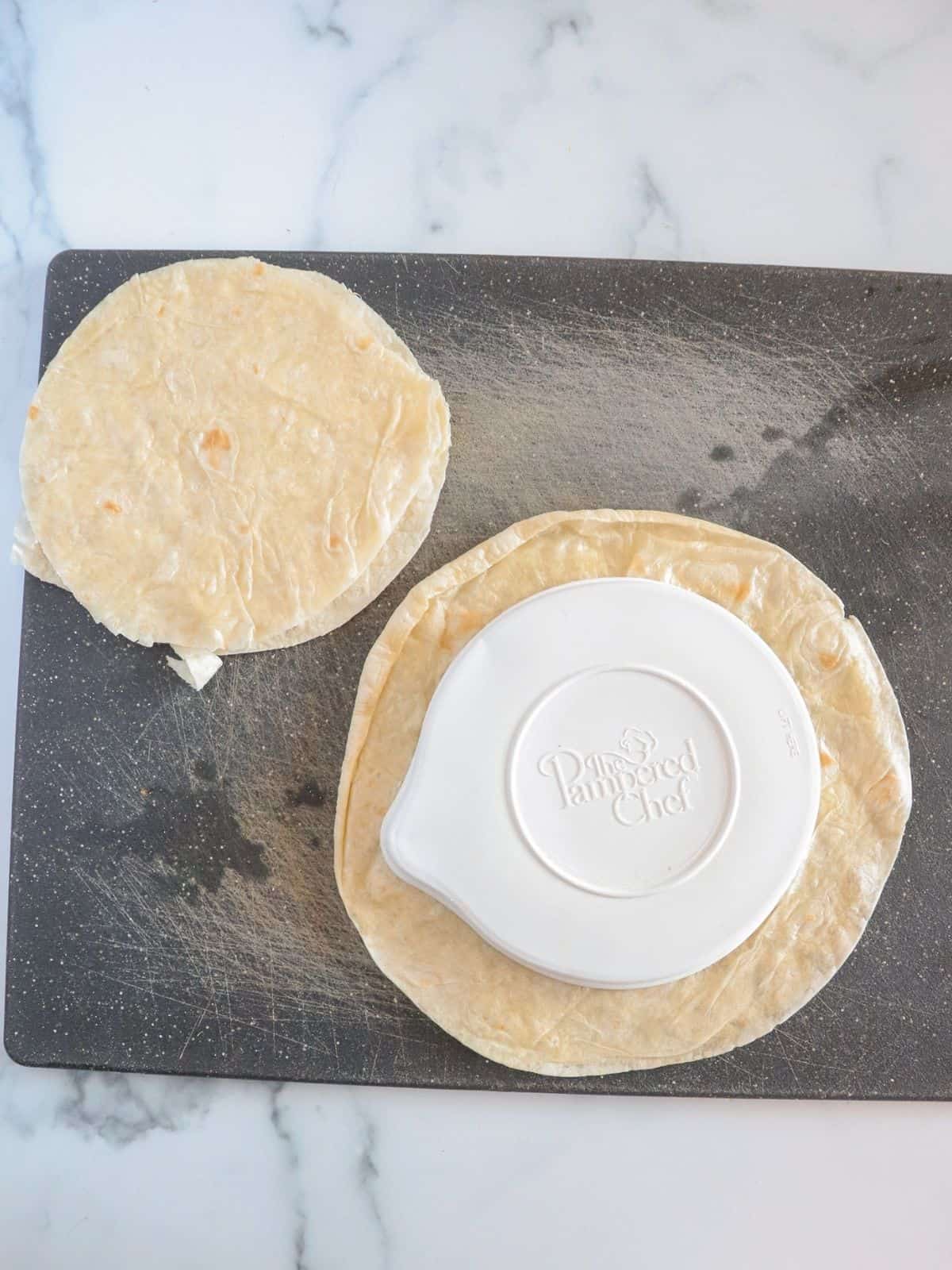 tortillas with white plastic on top