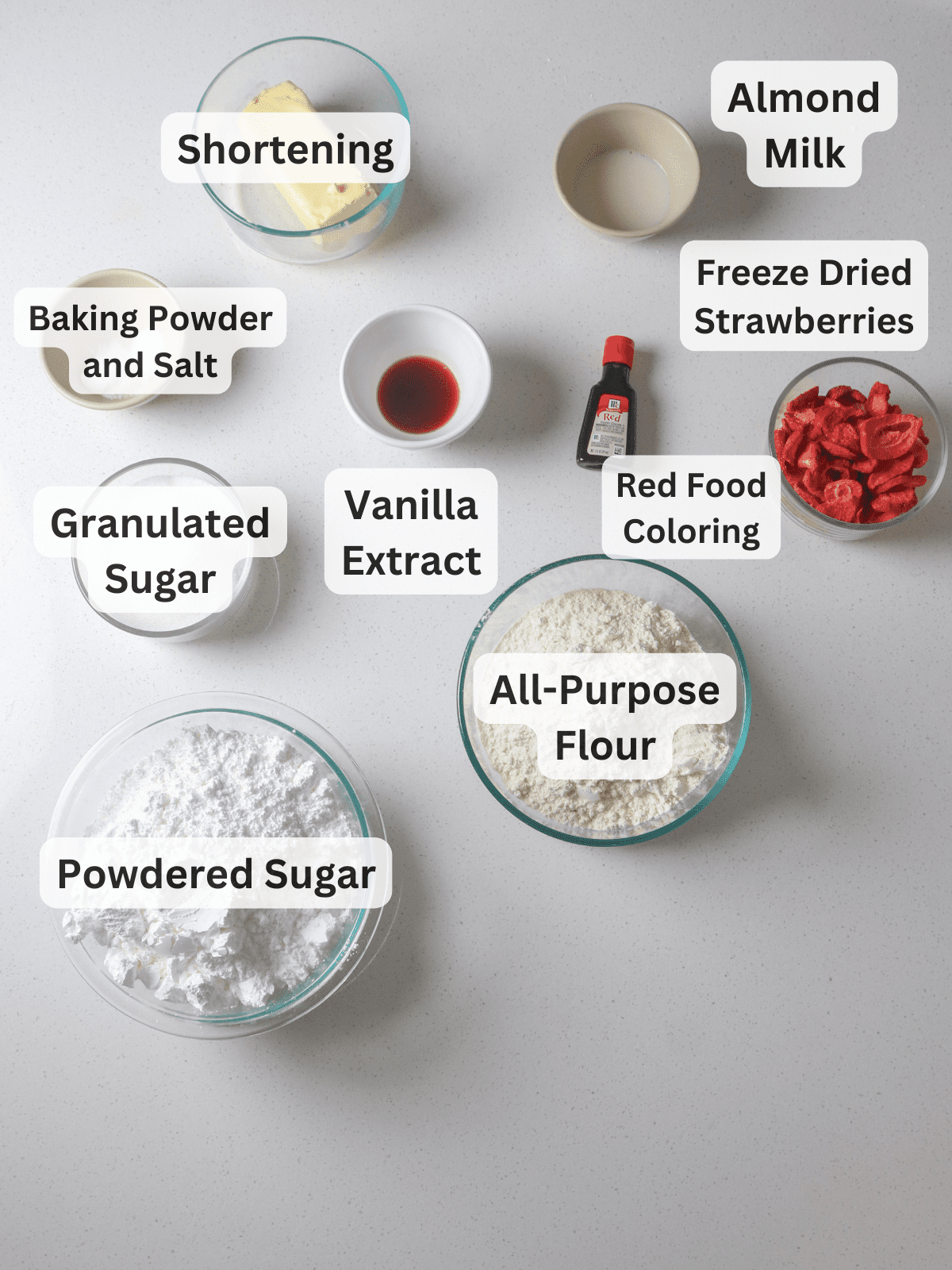 ingredients on white surface