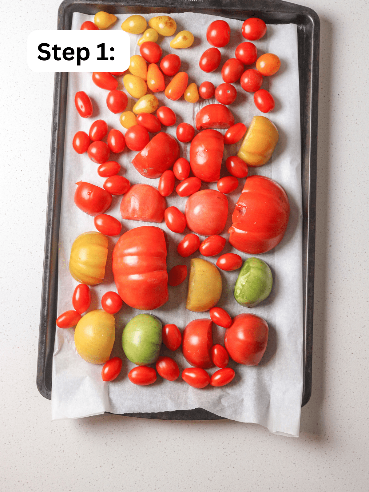 Sheet pan with vegetables